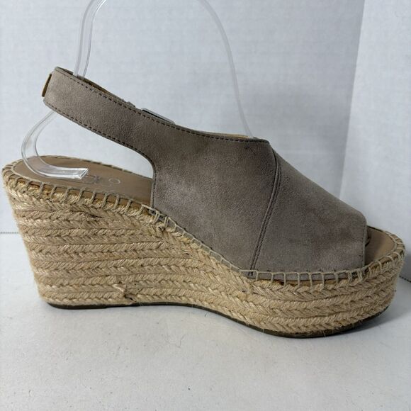 Franco Sarto Sandals Womens Size 8.5 Torres Espadrille Platform Wedge Taupe G1 - Picture 9 of 15